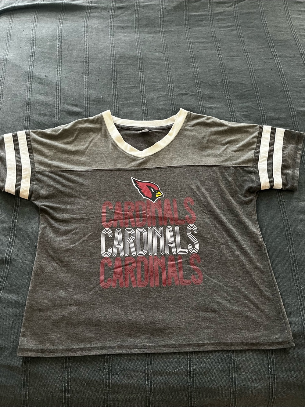 Team Apparel Arizona Cardinals Grey Ladies Short Sleeve Tee